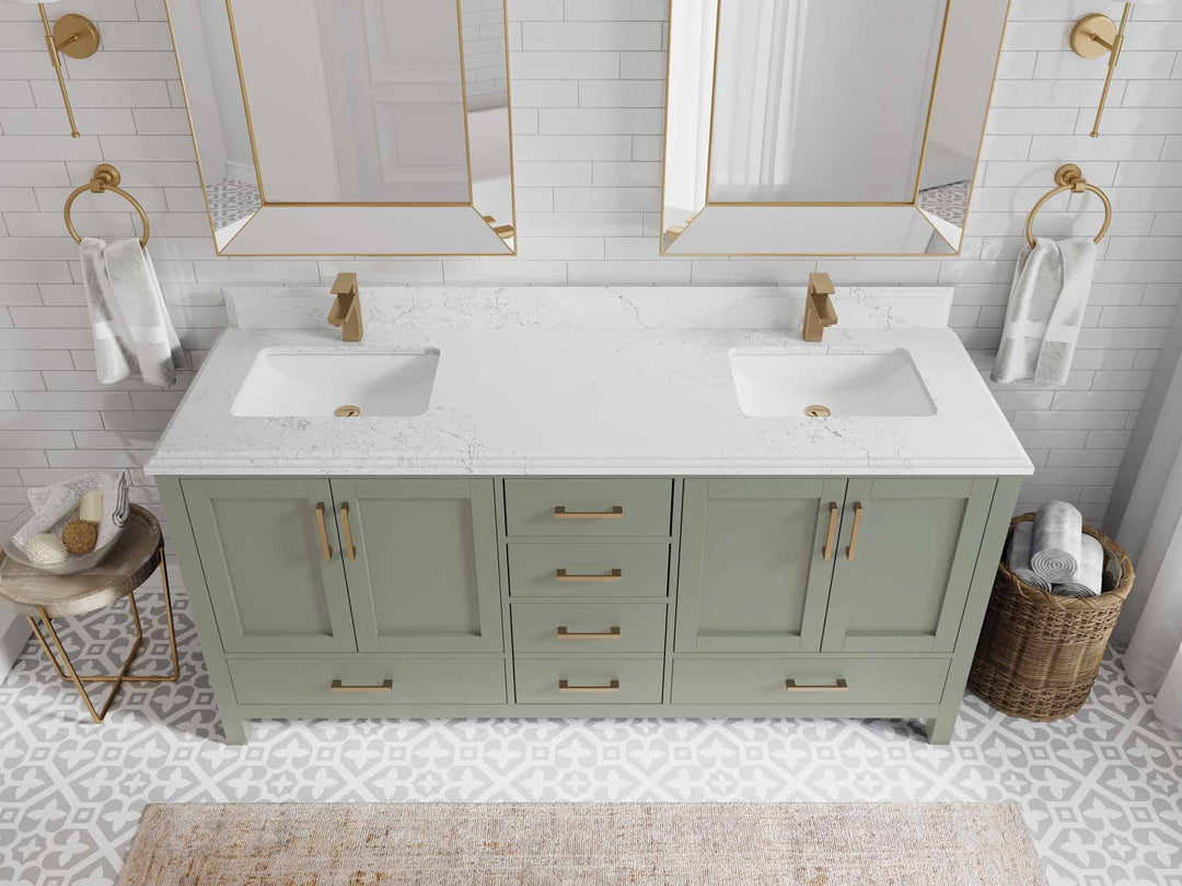 Malibu 72 in. W x 22 in. D Double Sink Bathroom Vanity - Willow Bath and Vanity