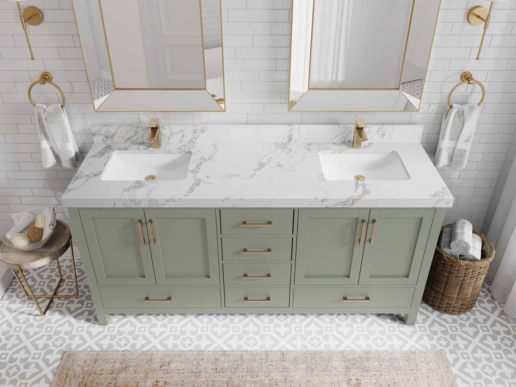 Malibu 72 in. W x 22 in. D Double Sink Bathroom Vanity - Willow Bath and Vanity