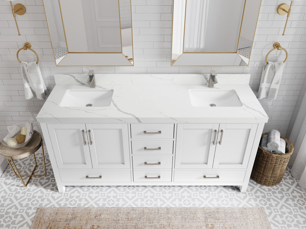 Malibu 72 in. W x 22 in. D Double Sink Bathroom Vanity - Willow Bath and Vanity
