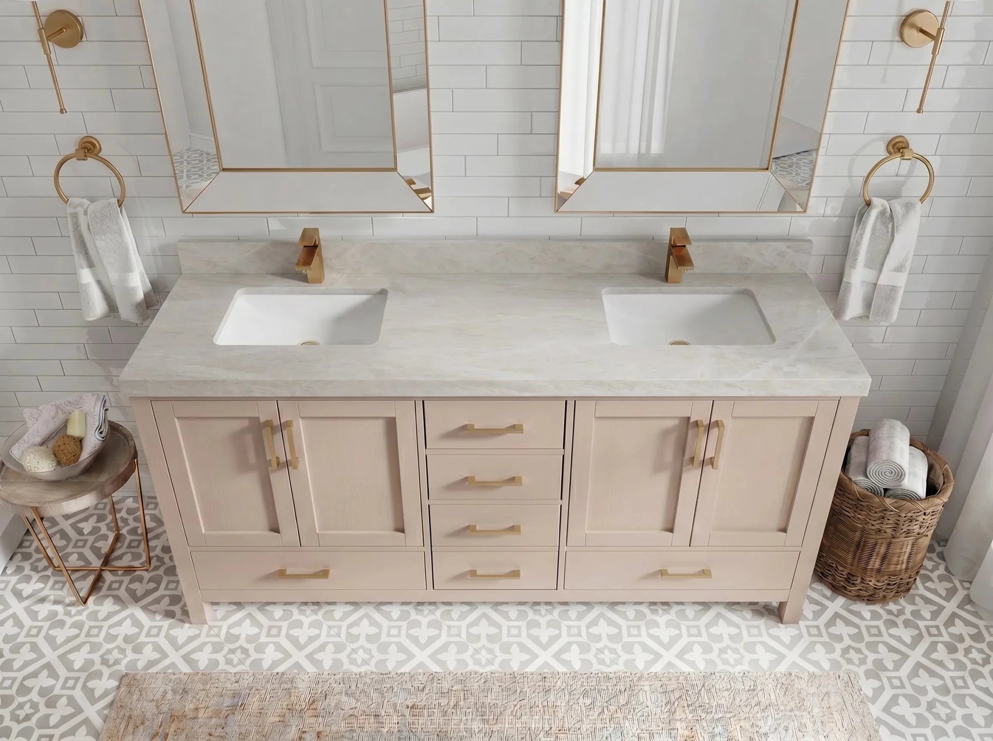 Malibu 72 in. W x 22 in. D Double Sink Bathroom Vanity - Willow Bath and Vanity