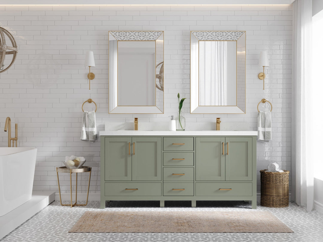 Malibu 72 in. W x 22 in. D Double Sink Bathroom Vanity - Willow Bath and Vanity