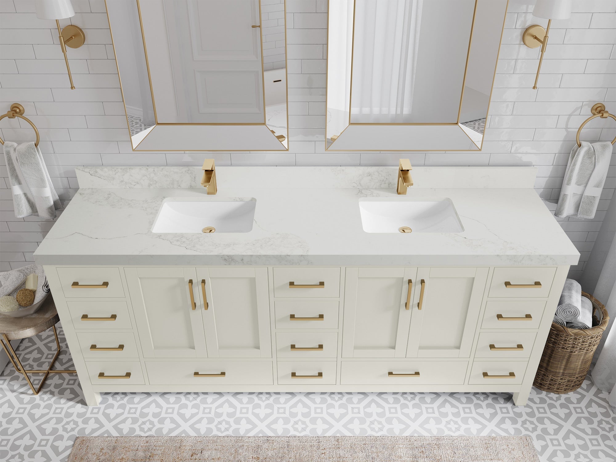 Malibu 84 in. W x 22 in. D Double Sink Bathroom Vanity - Willow Bath and Vanity