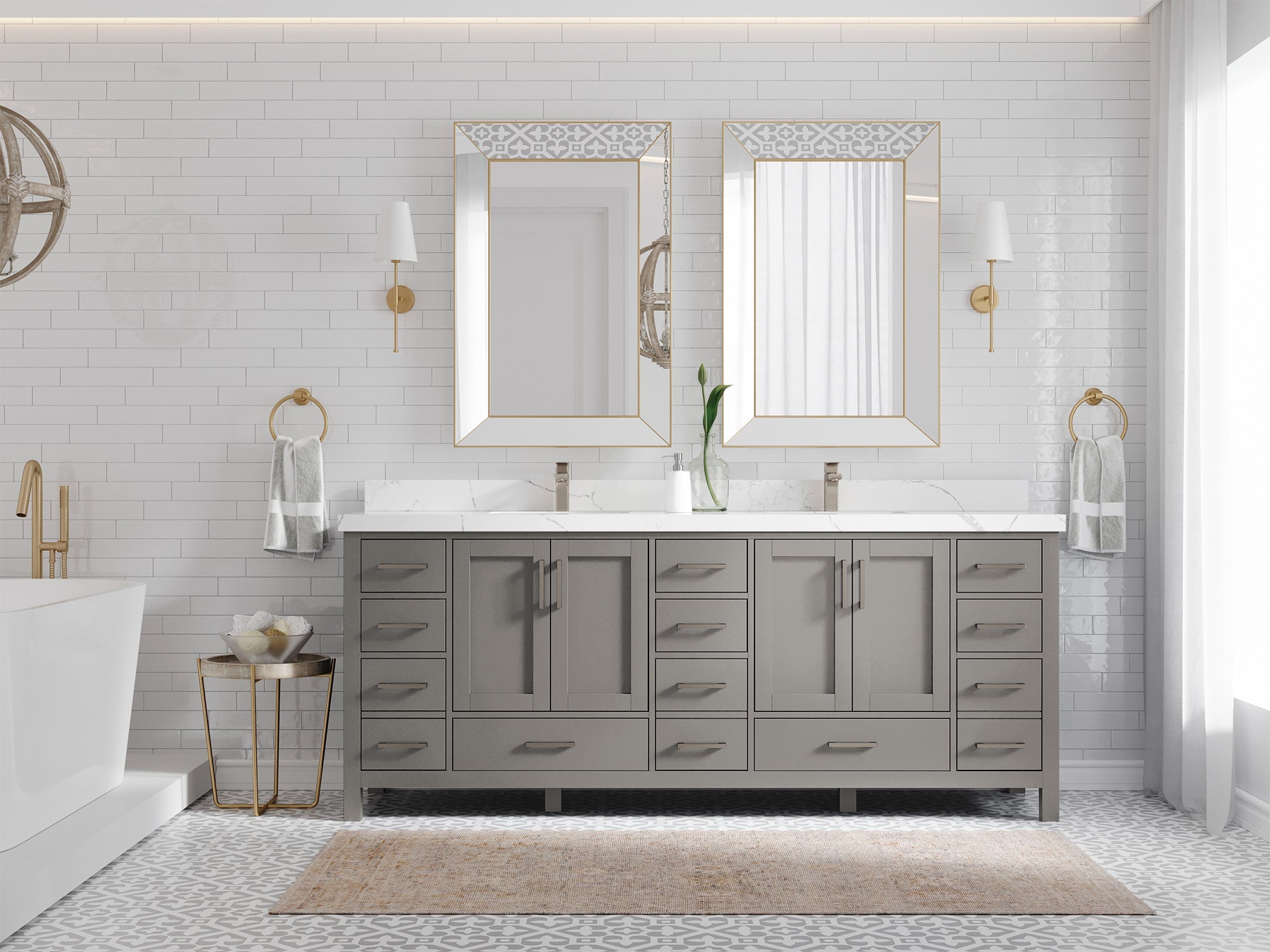 Malibu 84 in. W x 22 in. D Double Sink Bathroom Vanity - Willow Bath and Vanity