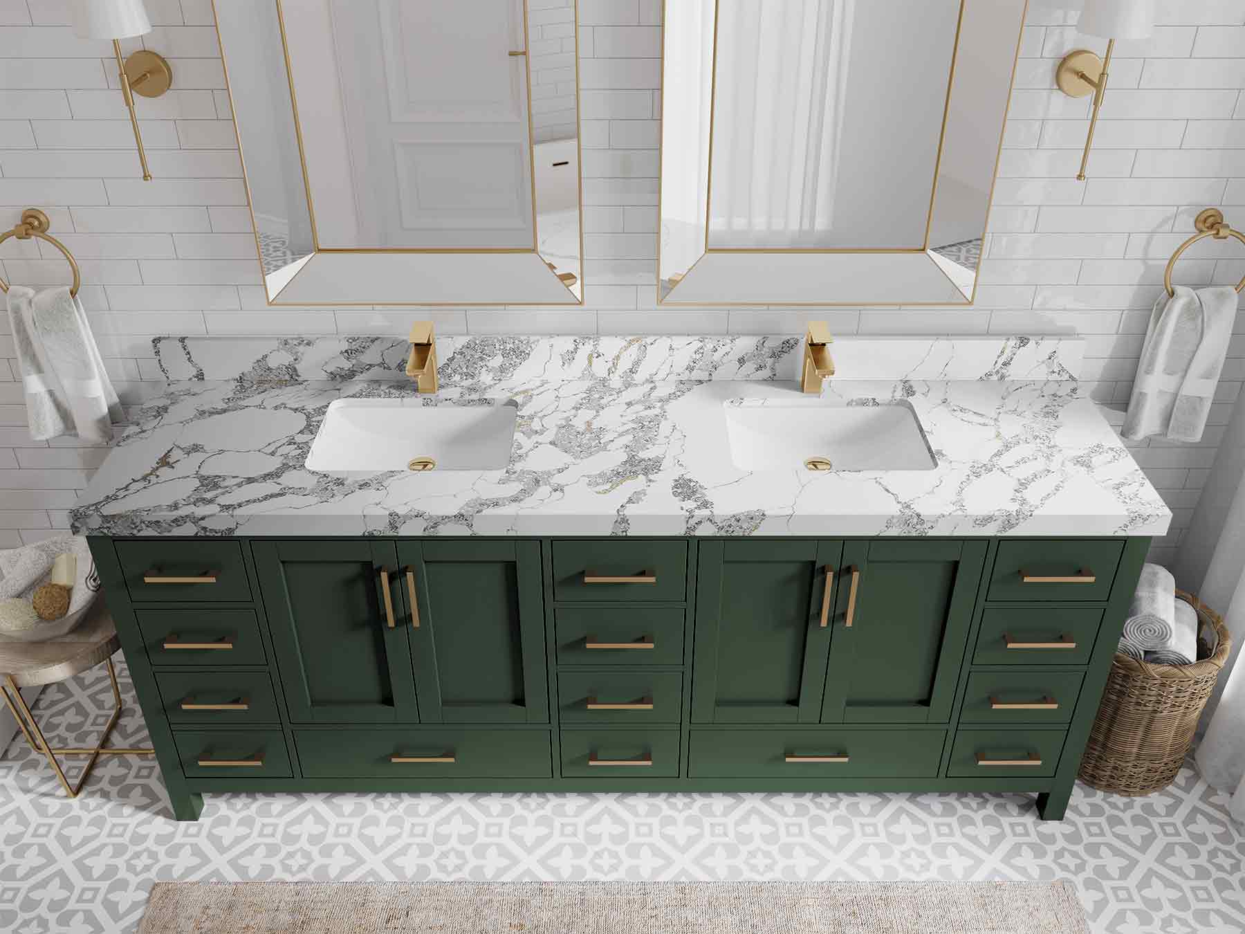 Malibu 84 in. W x 22 in. D Double Sink Bathroom Vanity - Willow Bath and Vanity