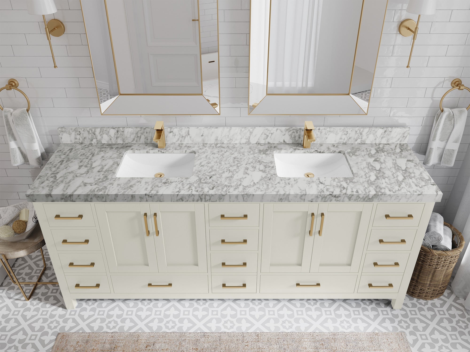 Malibu 84 in. W x 22 in. D Double Sink Bathroom Vanity - Willow Bath and Vanity