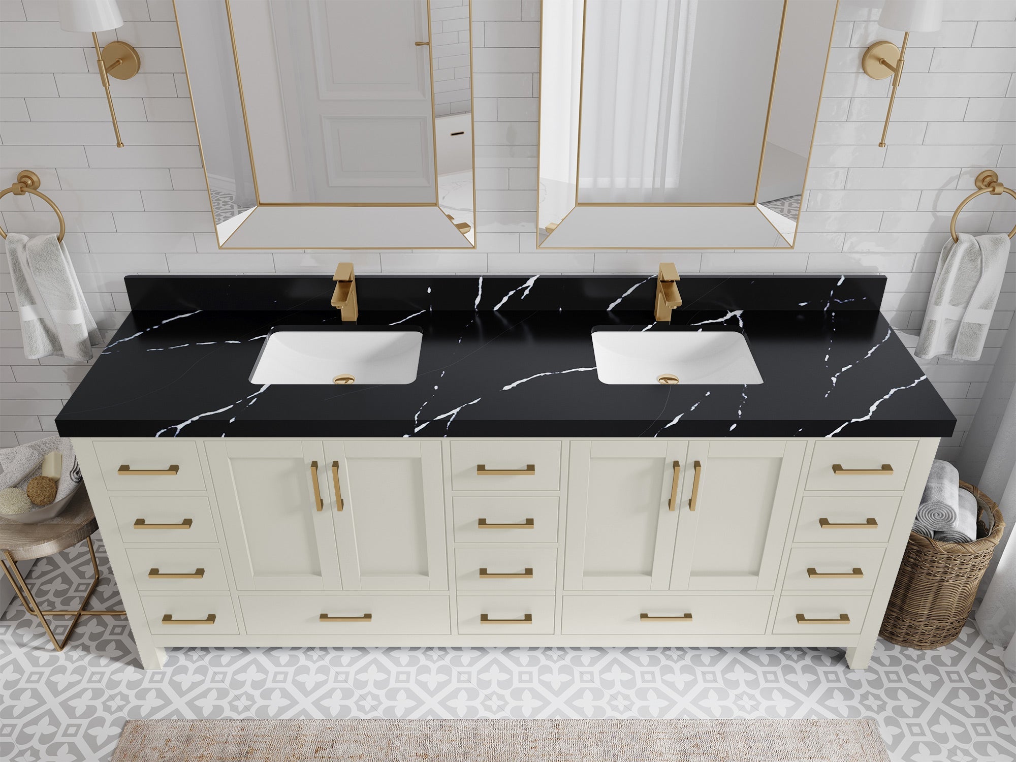 Malibu 84 in. W x 22 in. D Double Sink Bathroom Vanity - Willow Bath and Vanity