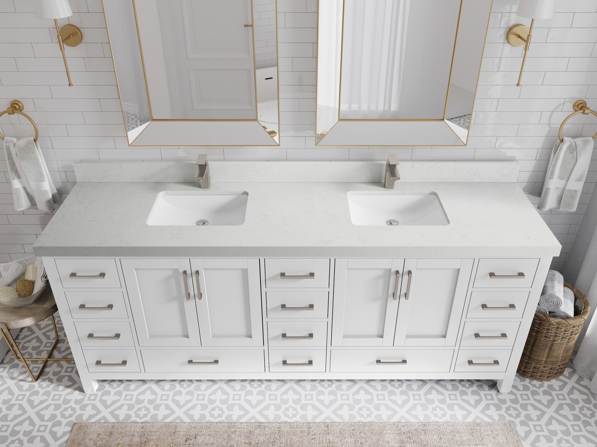 Malibu 84 in. W x 22 in. D Double Sink Bathroom Vanity - Willow Bath and Vanity