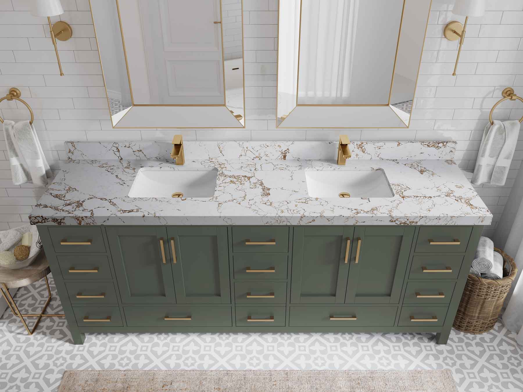 Malibu 84 in. W x 22 in. D Double Sink Bathroom Vanity - Willow Bath and Vanity
