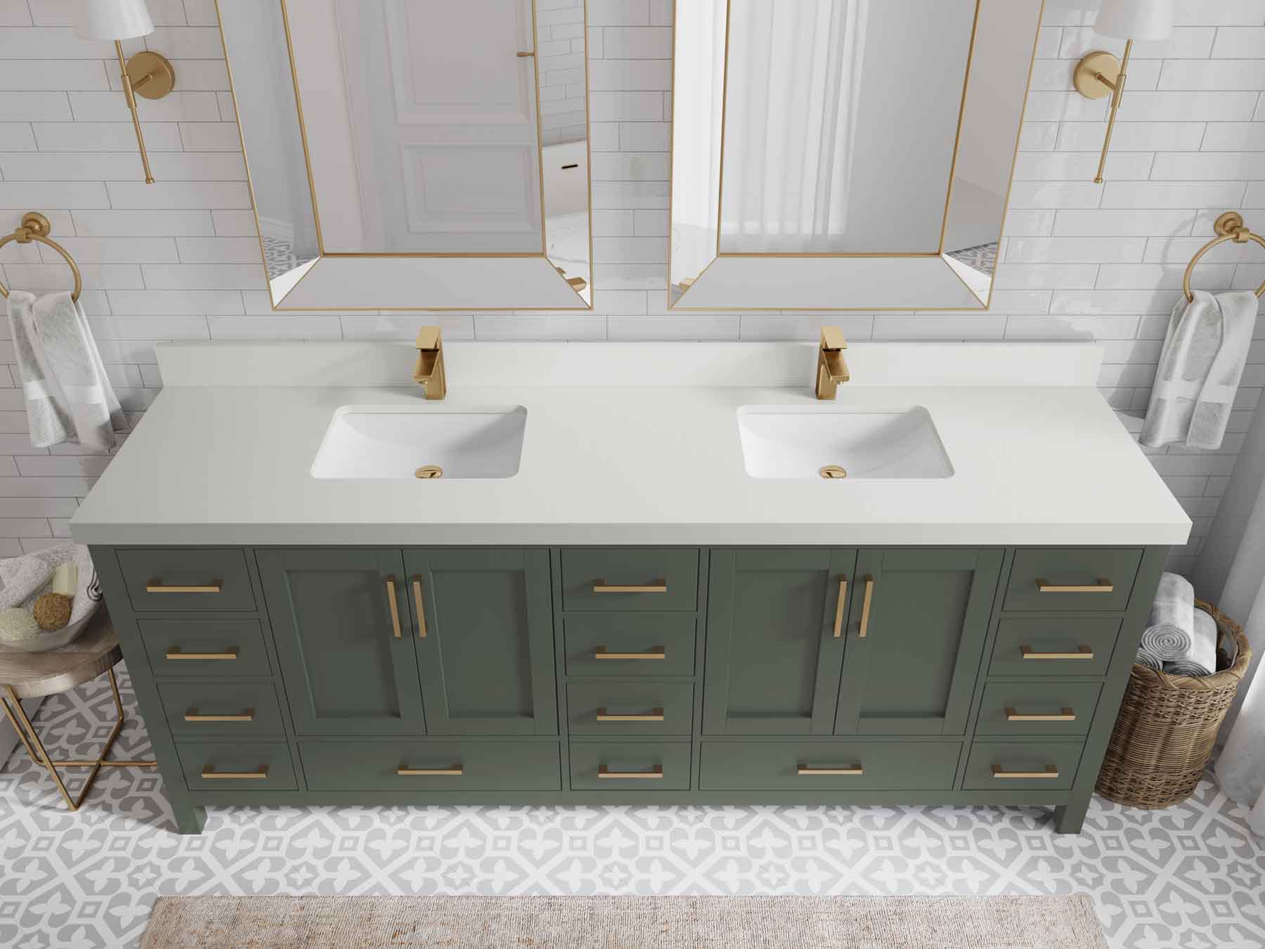 Malibu 84 in. W x 22 in. D Double Sink Bathroom Vanity - Willow Bath and Vanity