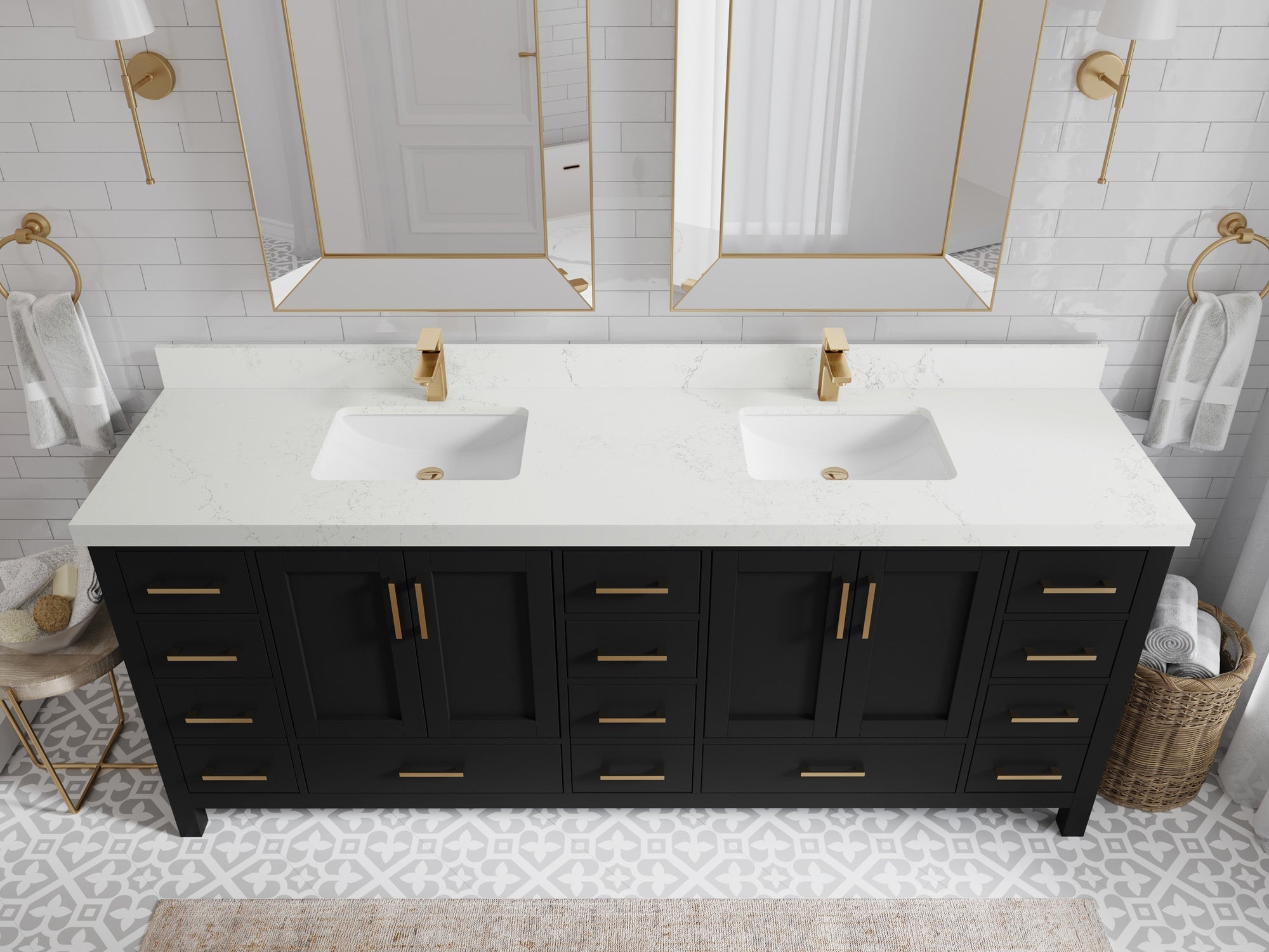 Malibu 84 in. W x 22 in. D Double Sink Bathroom Vanity - Willow Bath and Vanity