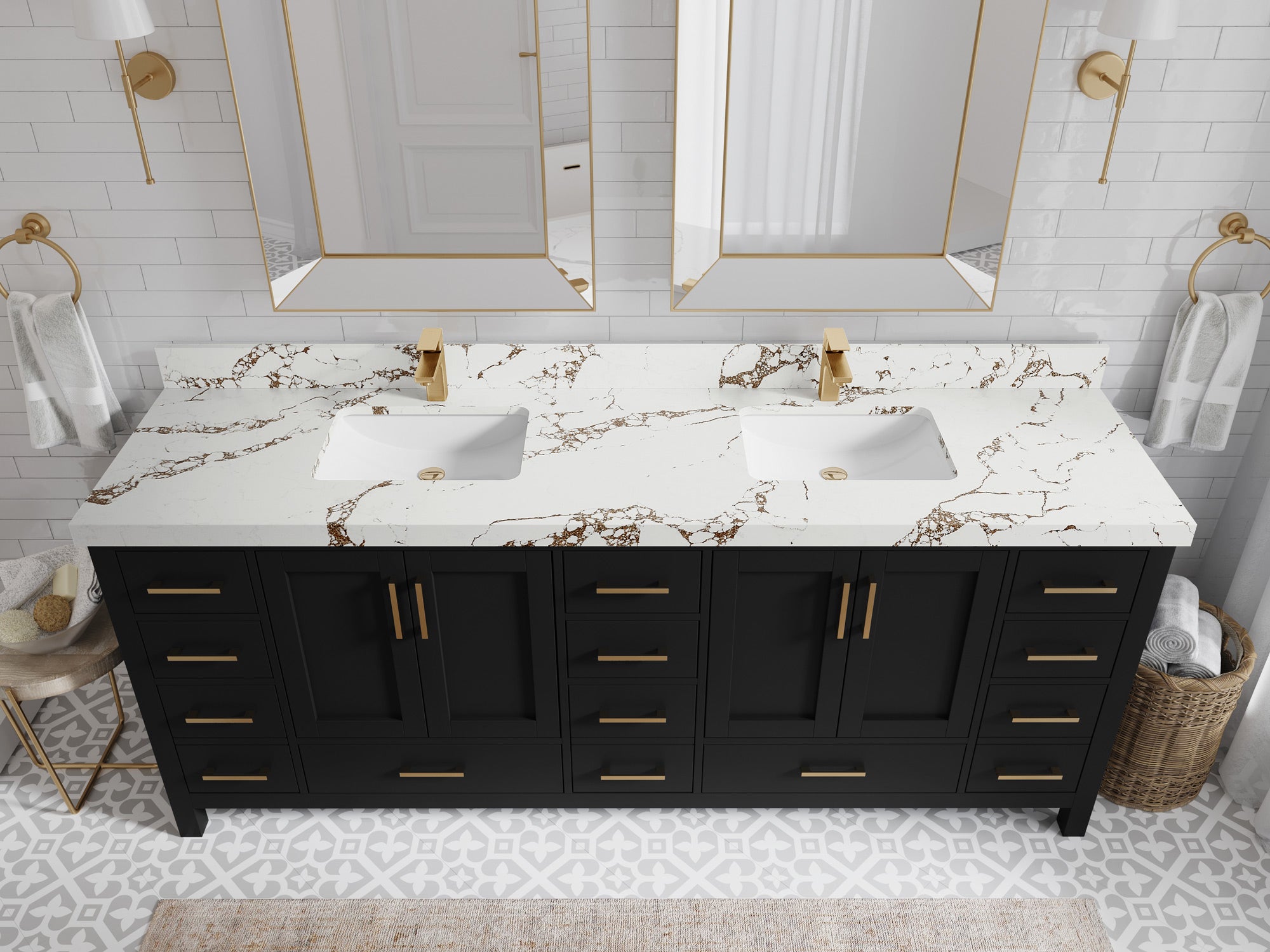 Malibu 84 in. W x 22 in. D Double Sink Bathroom Vanity - Willow Bath and Vanity