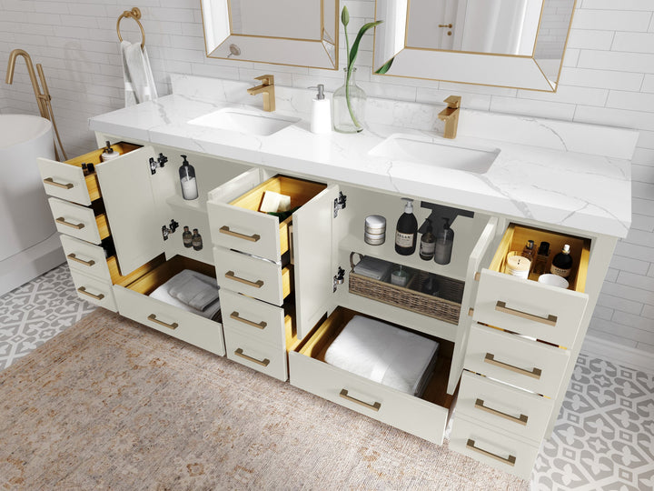 Malibu 84 in. W x 22 in. D Double Sink Bathroom Vanity - photo 3
