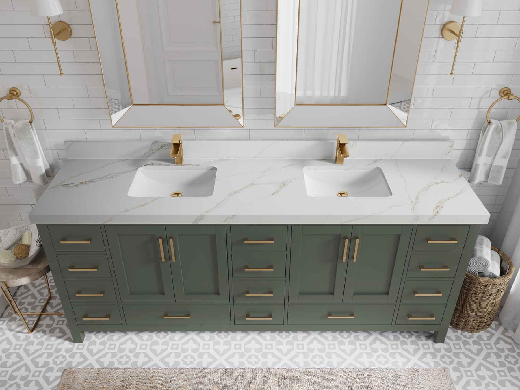 Malibu 84 in. W x 22 in. D Double Sink Bathroom Vanity - Willow Bath and Vanity
