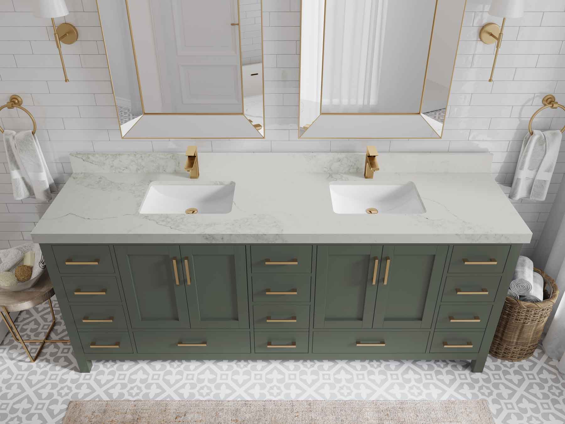 Malibu 84 in. W x 22 in. D Double Sink Bathroom Vanity - Willow Bath and Vanity