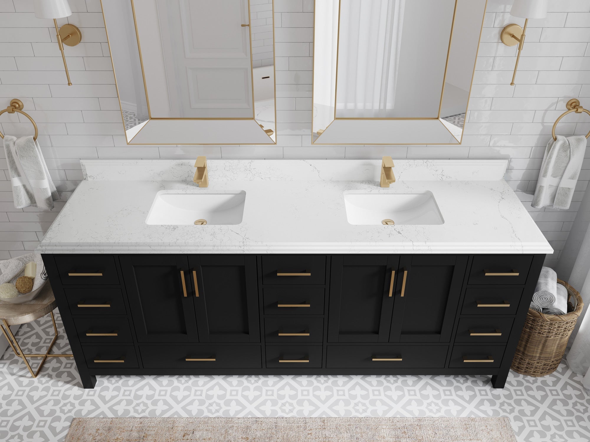 Malibu 84 in. W x 22 in. D Double Sink Bathroom Vanity - Willow Bath and Vanity