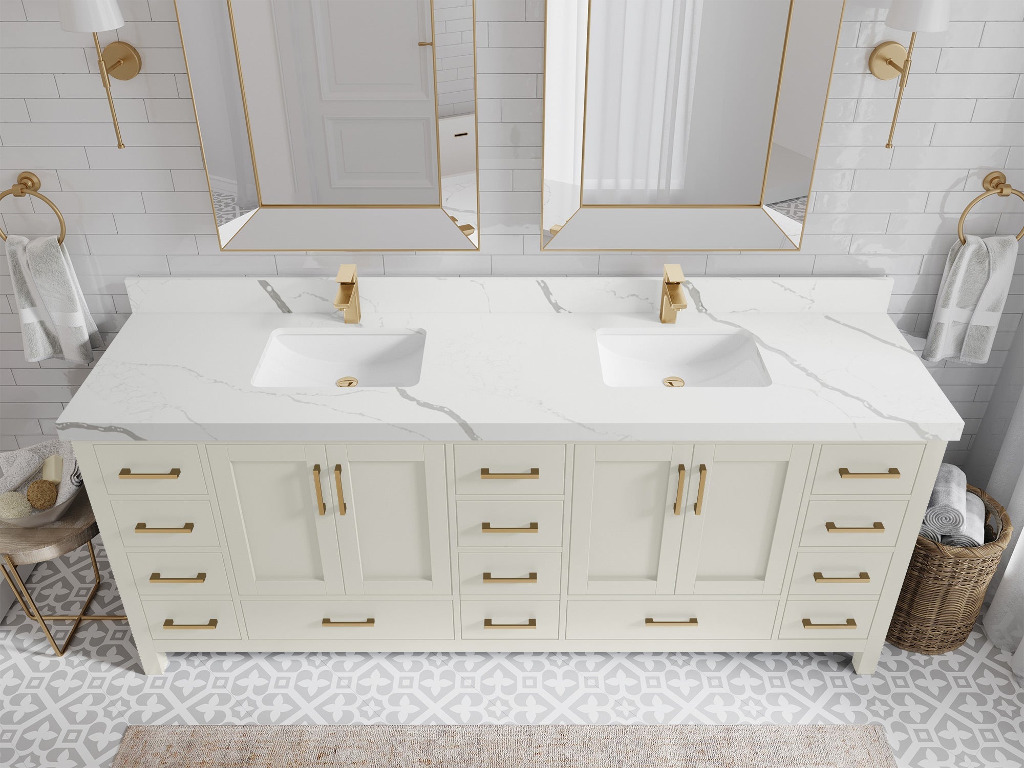 Malibu 84 in. W x 22 in. D Double Sink Bathroom Vanity - Willow Bath and Vanity