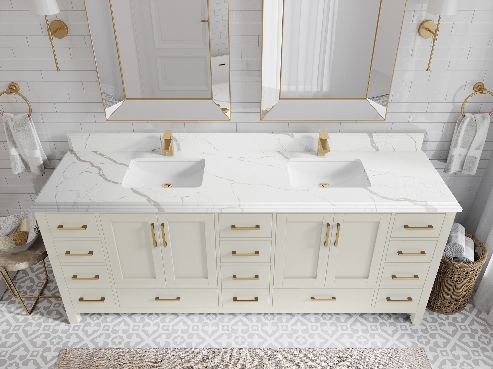 Malibu 84 in. W x 22 in. D Double Sink Bathroom Vanity - Willow Bath and Vanity