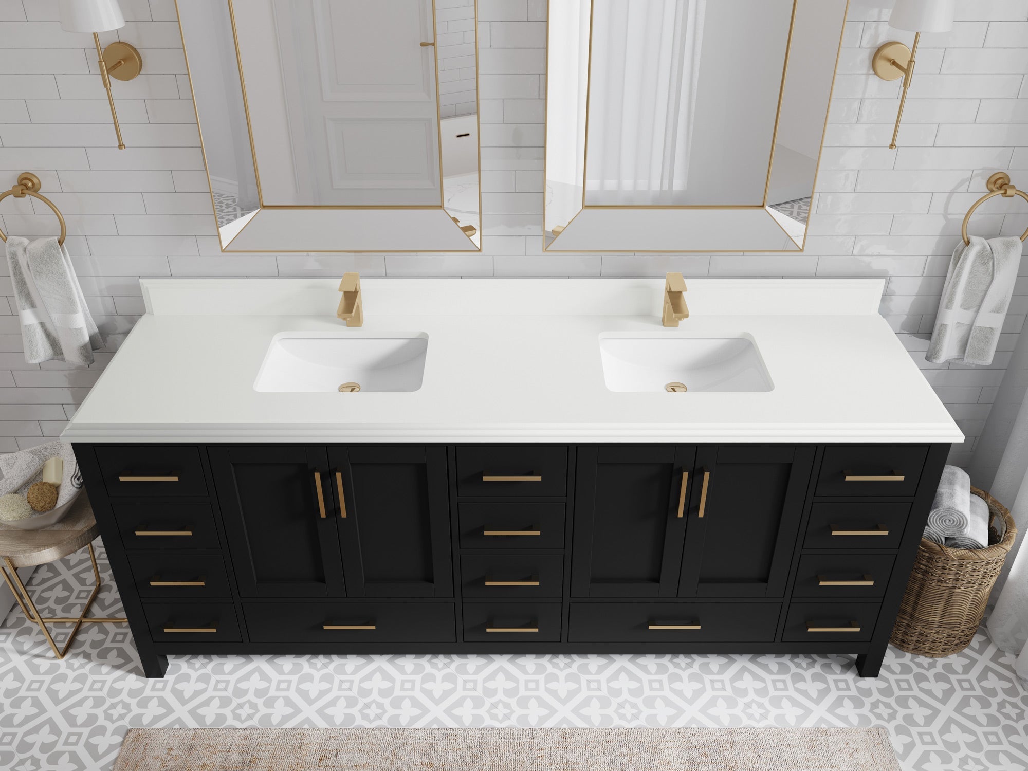 Malibu 84 in. W x 22 in. D Double Sink Bathroom Vanity - Willow Bath and Vanity