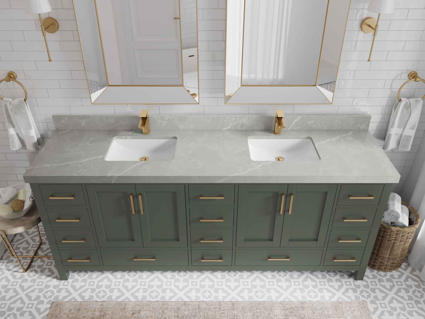 Malibu 84 in. W x 22 in. D Double Sink Bathroom Vanity - Willow Bath and Vanity