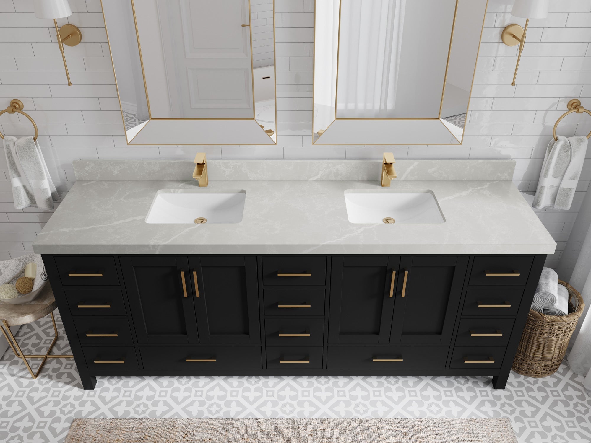 Malibu 84 in. W x 22 in. D Double Sink Bathroom Vanity - Willow Bath and Vanity