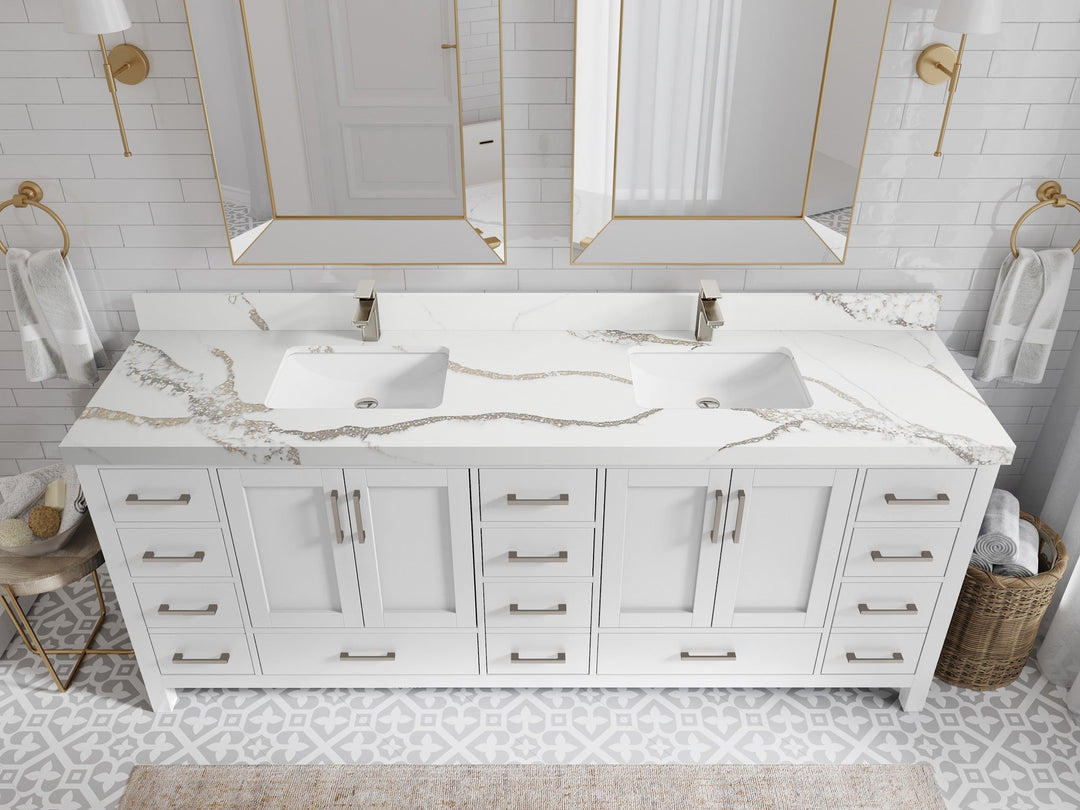Malibu 84 in. W x 22 in. D Double Sink Bathroom Vanity - Willow Bath and Vanity