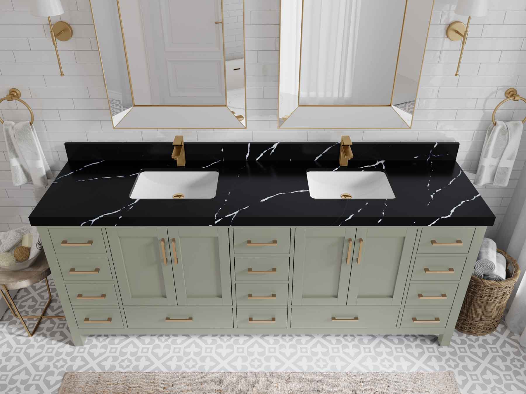 Malibu 84 in. W x 22 in. D Double Sink Bathroom Vanity - Willow Bath and Vanity