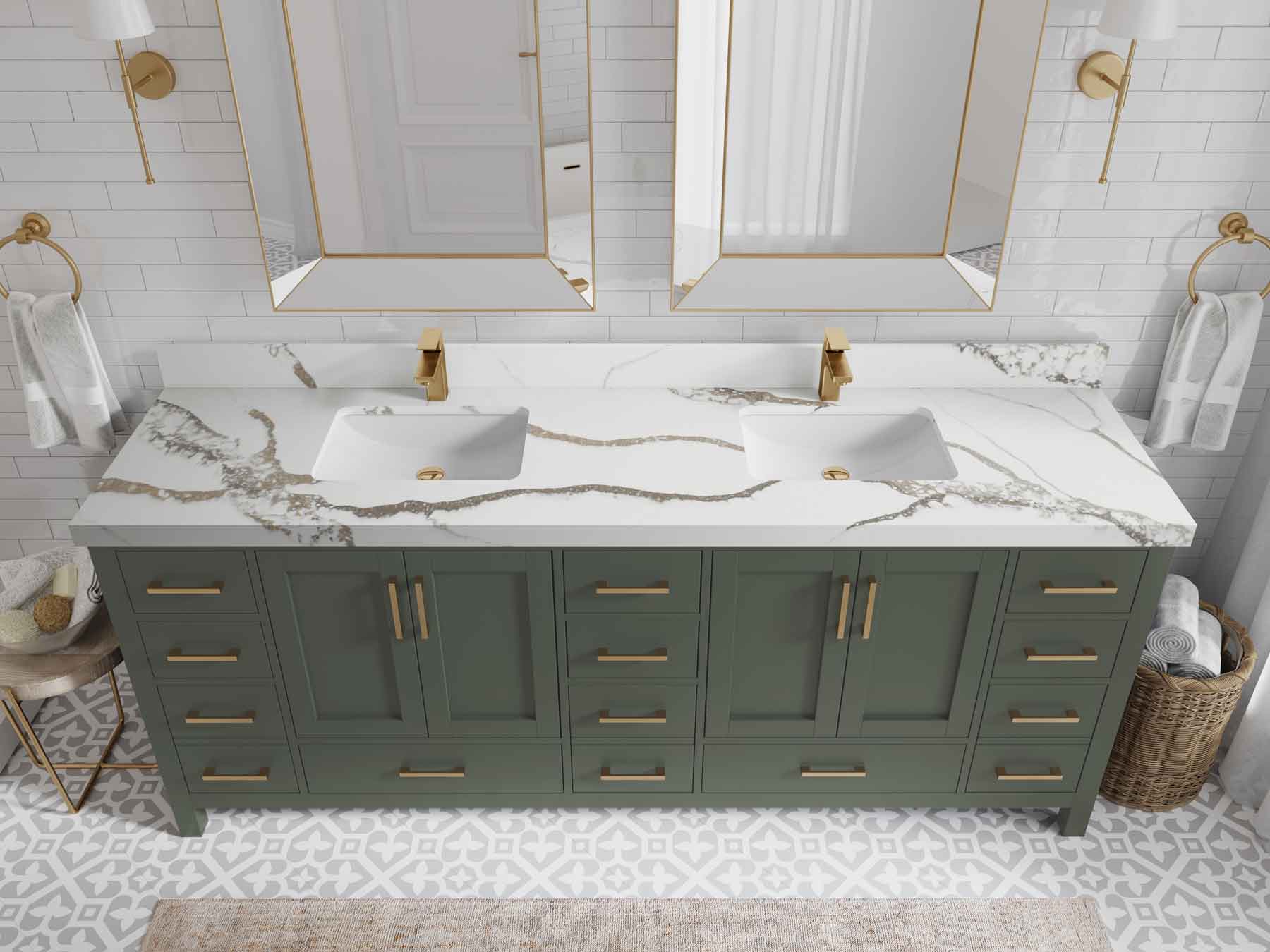 Malibu 84 in. W x 22 in. D Double Sink Bathroom Vanity - Willow Bath and Vanity