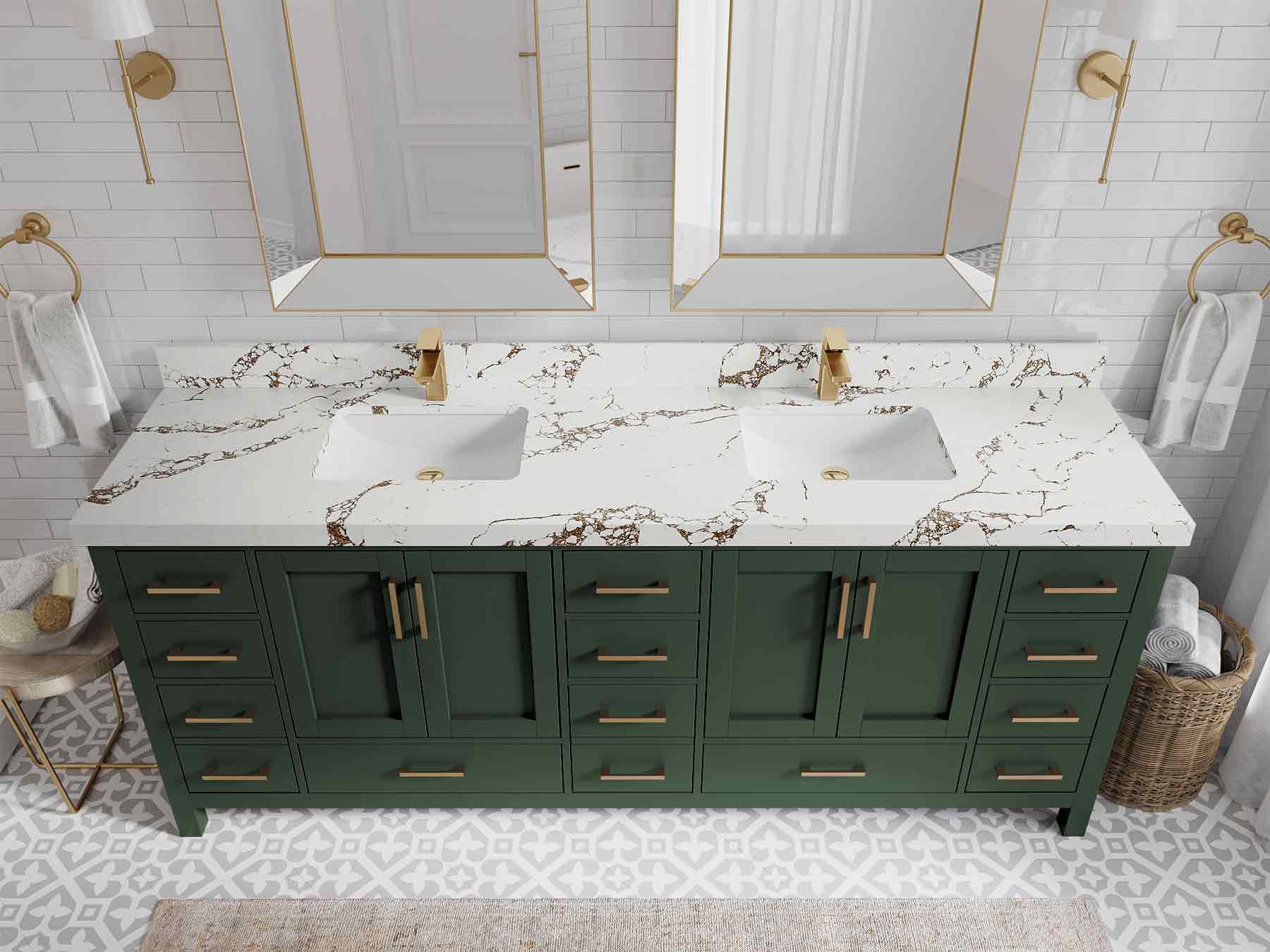 Malibu 84 in. W x 22 in. D Double Sink Bathroom Vanity - Willow Bath and Vanity