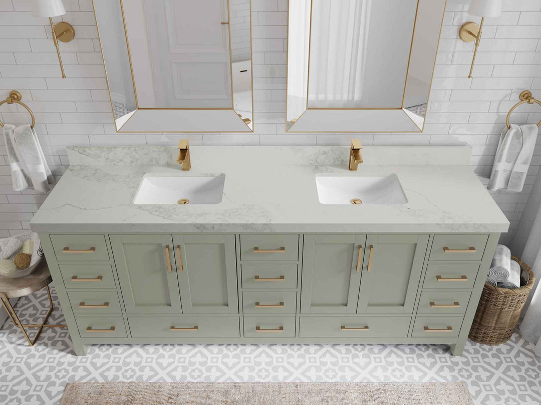 Malibu 84 in. W x 22 in. D Double Sink Bathroom Vanity - Willow Bath and Vanity