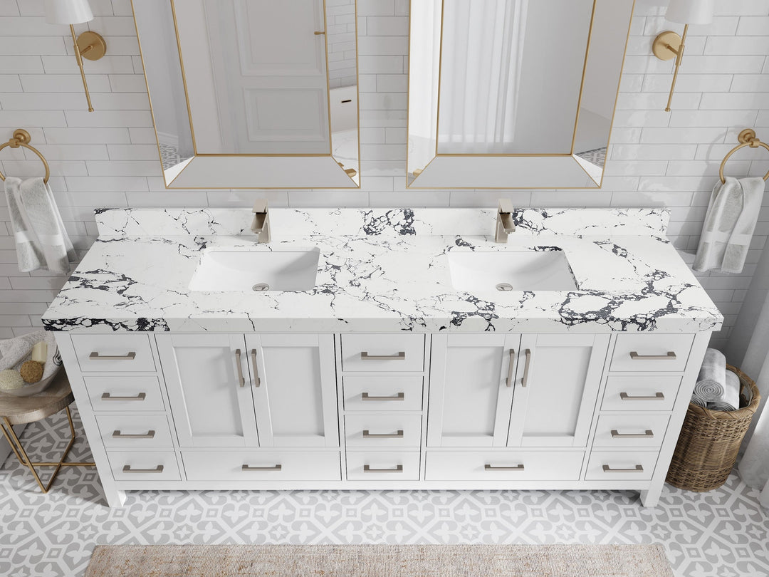 Malibu 84 in. W x 22 in. D Double Sink Bathroom Vanity - Willow Bath and Vanity
