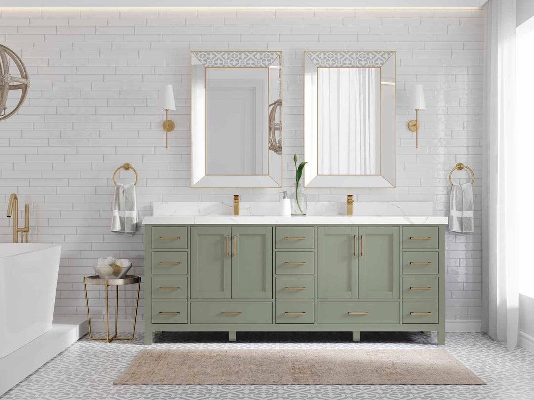 Malibu 84 in. W x 22 in. D Double Sink Bathroom Vanity - Willow Bath and Vanity