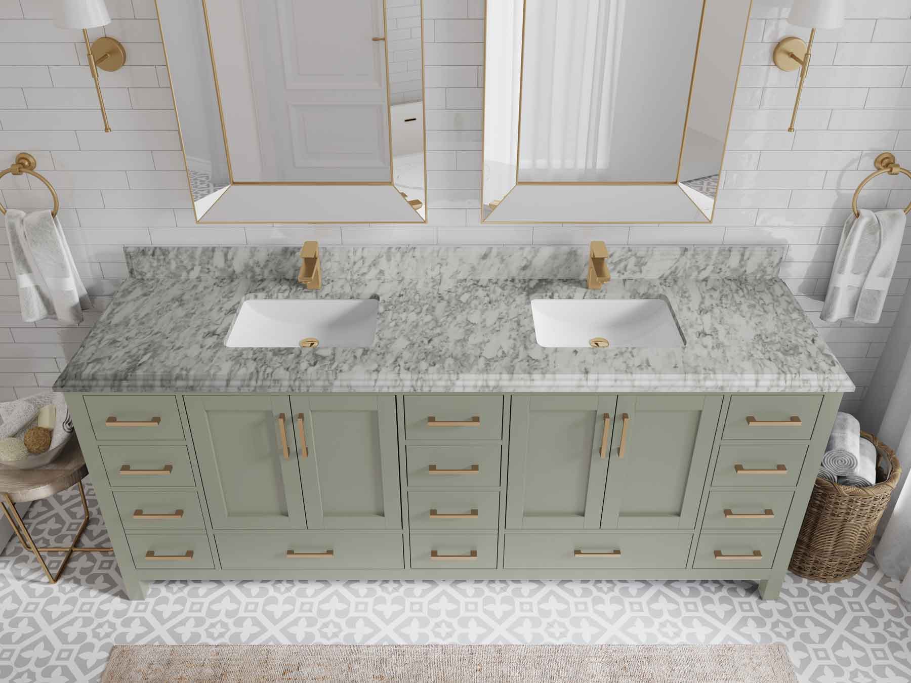 Malibu 84 in. W x 22 in. D Double Sink Bathroom Vanity - Willow Bath and Vanity