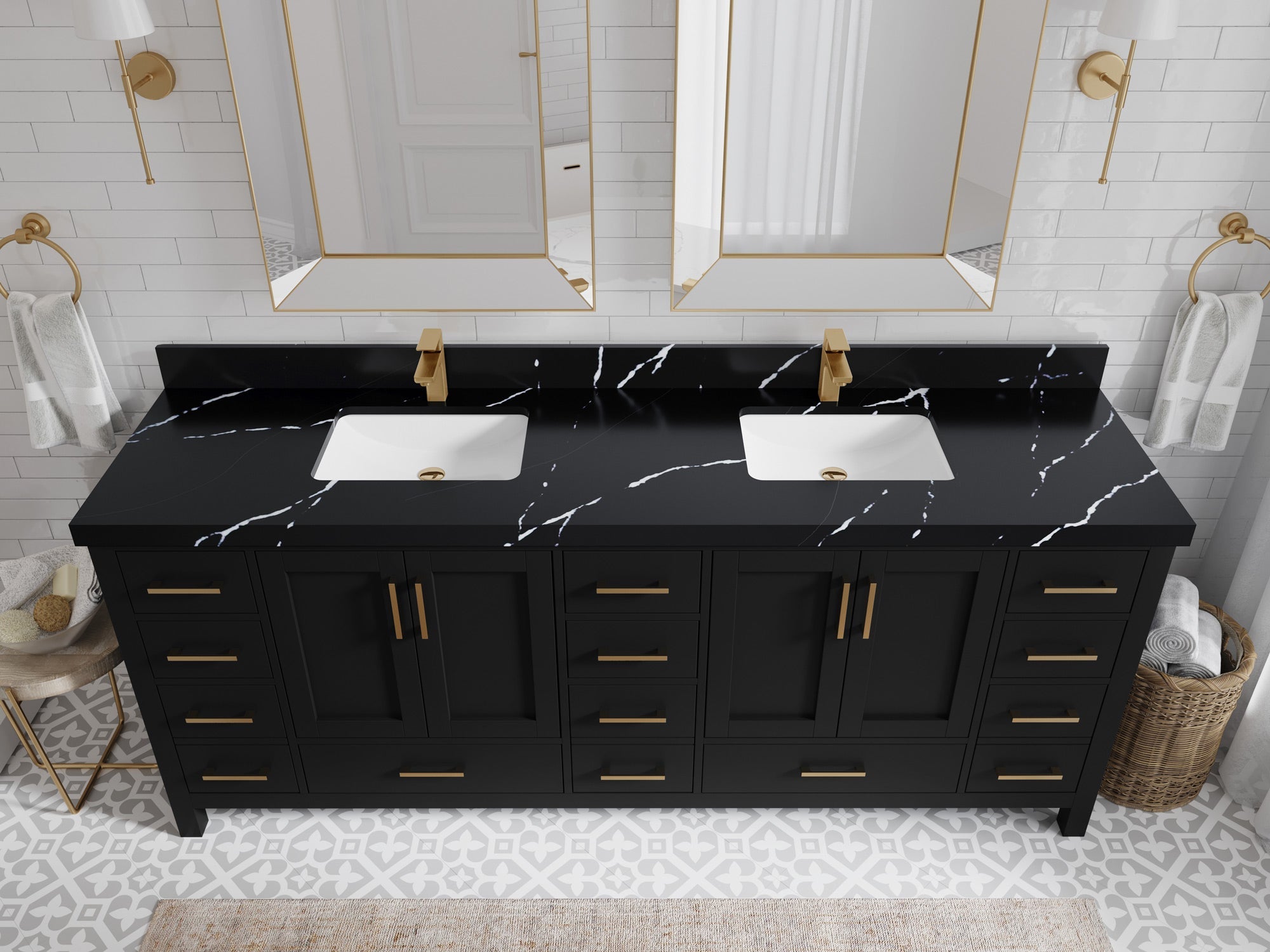 Malibu 84 in. W x 22 in. D Double Sink Bathroom Vanity - Willow Bath and Vanity