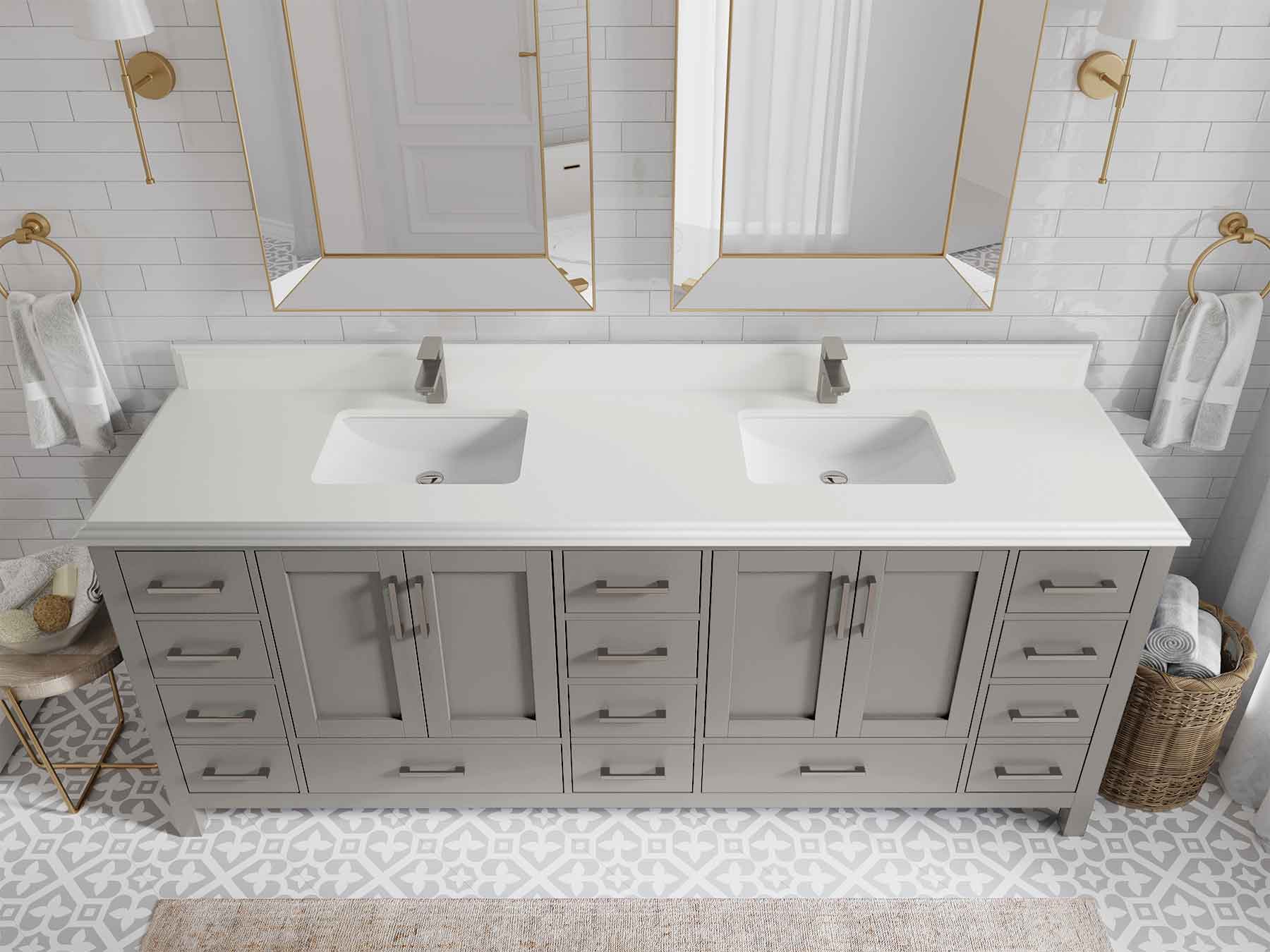 Malibu 84 in. W x 22 in. D Double Sink Bathroom Vanity - Willow Bath and Vanity