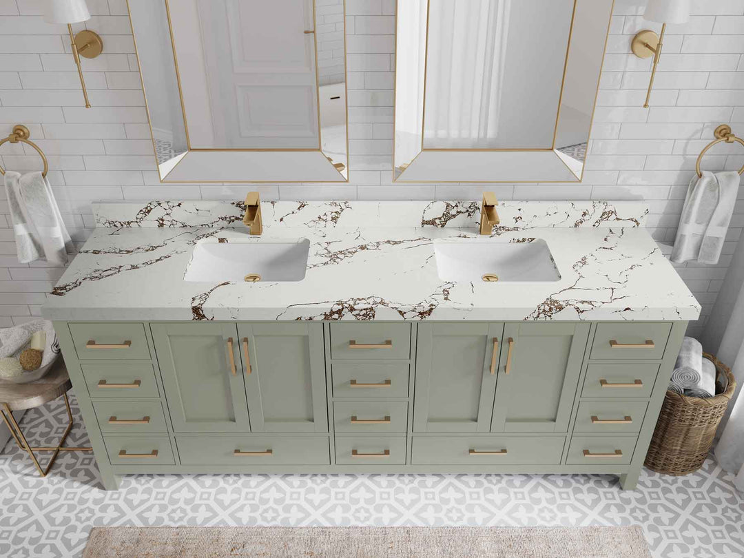 Malibu 84 in. W x 22 in. D Double Sink Bathroom Vanity - Willow Bath and Vanity