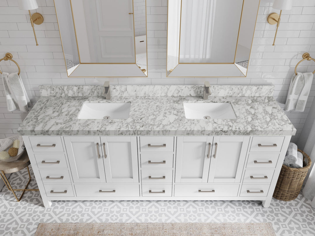 Malibu 84 in. W x 22 in. D Double Sink Bathroom Vanity - Willow Bath and Vanity