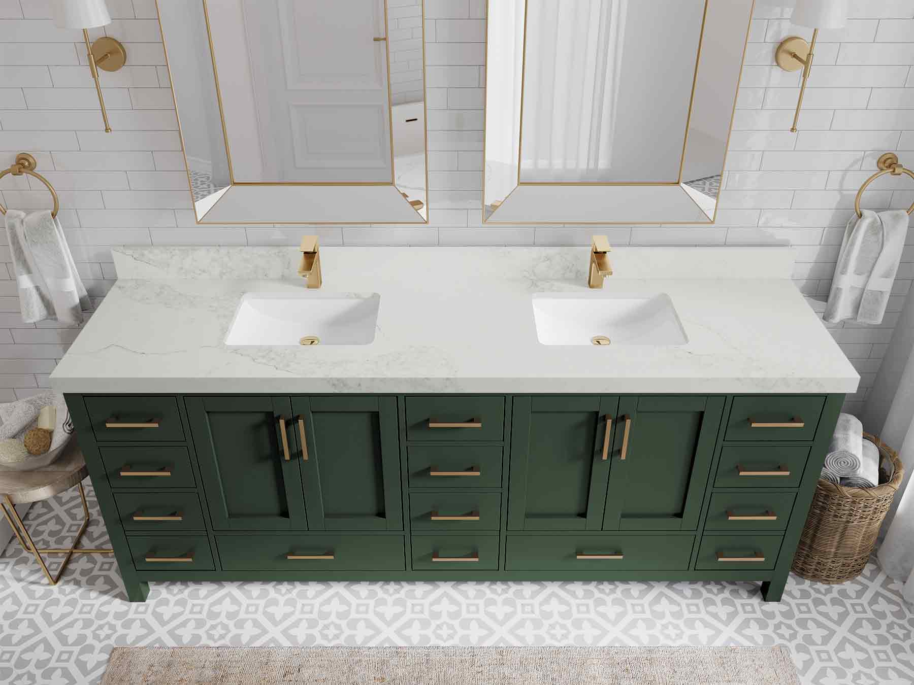Malibu 84 in. W x 22 in. D Double Sink Bathroom Vanity - Willow Bath and Vanity