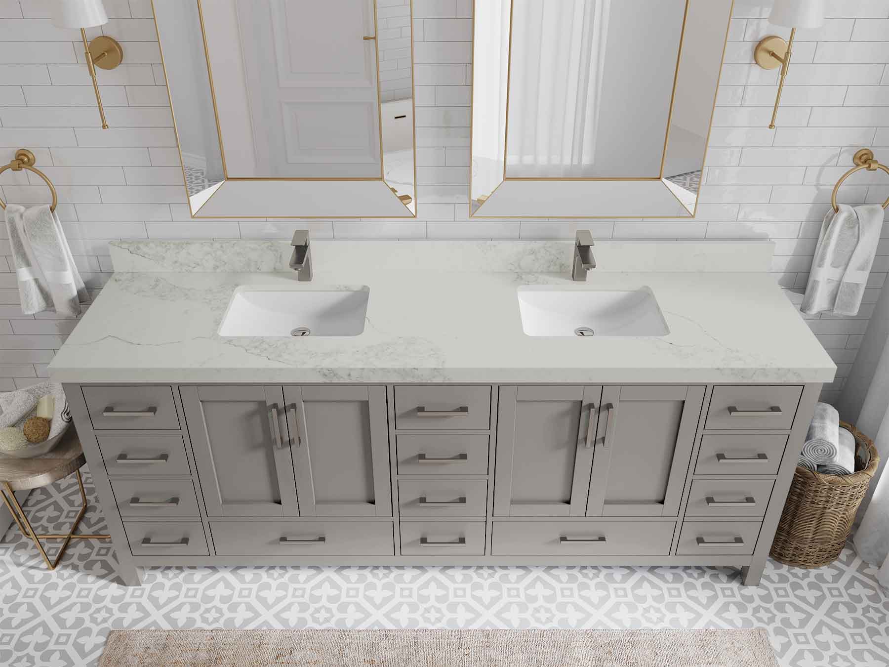 Malibu 84 in. W x 22 in. D Double Sink Bathroom Vanity - Willow Bath and Vanity