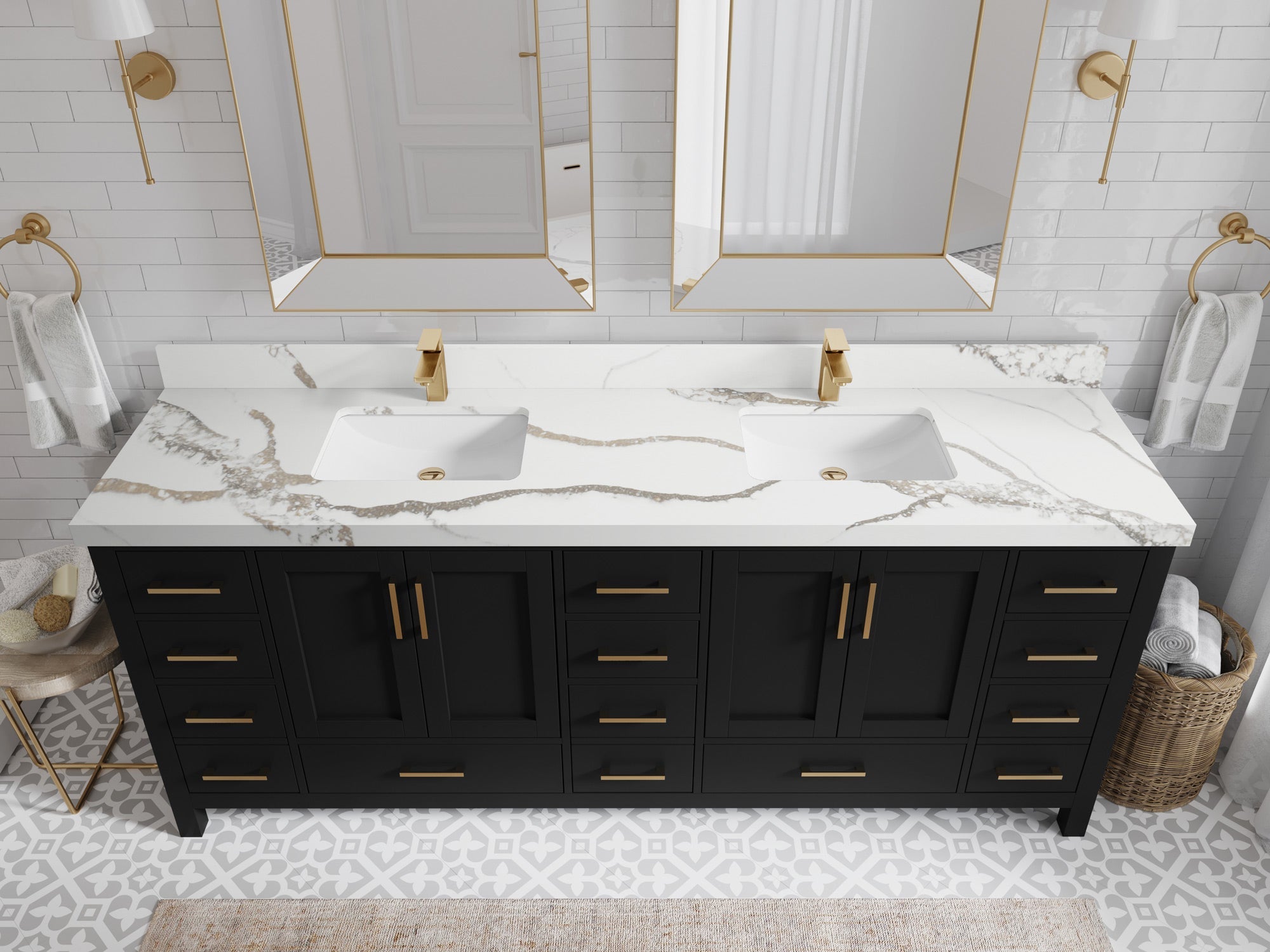 Malibu 84 in. W x 22 in. D Double Sink Bathroom Vanity - Willow Bath and Vanity
