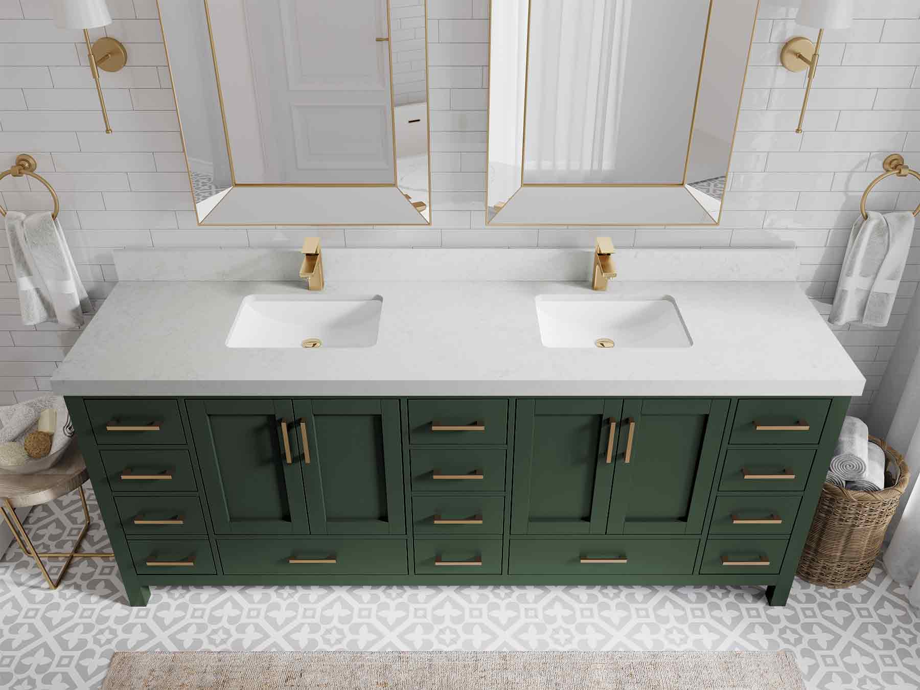 Malibu 84 in. W x 22 in. D Double Sink Bathroom Vanity - Willow Bath and Vanity