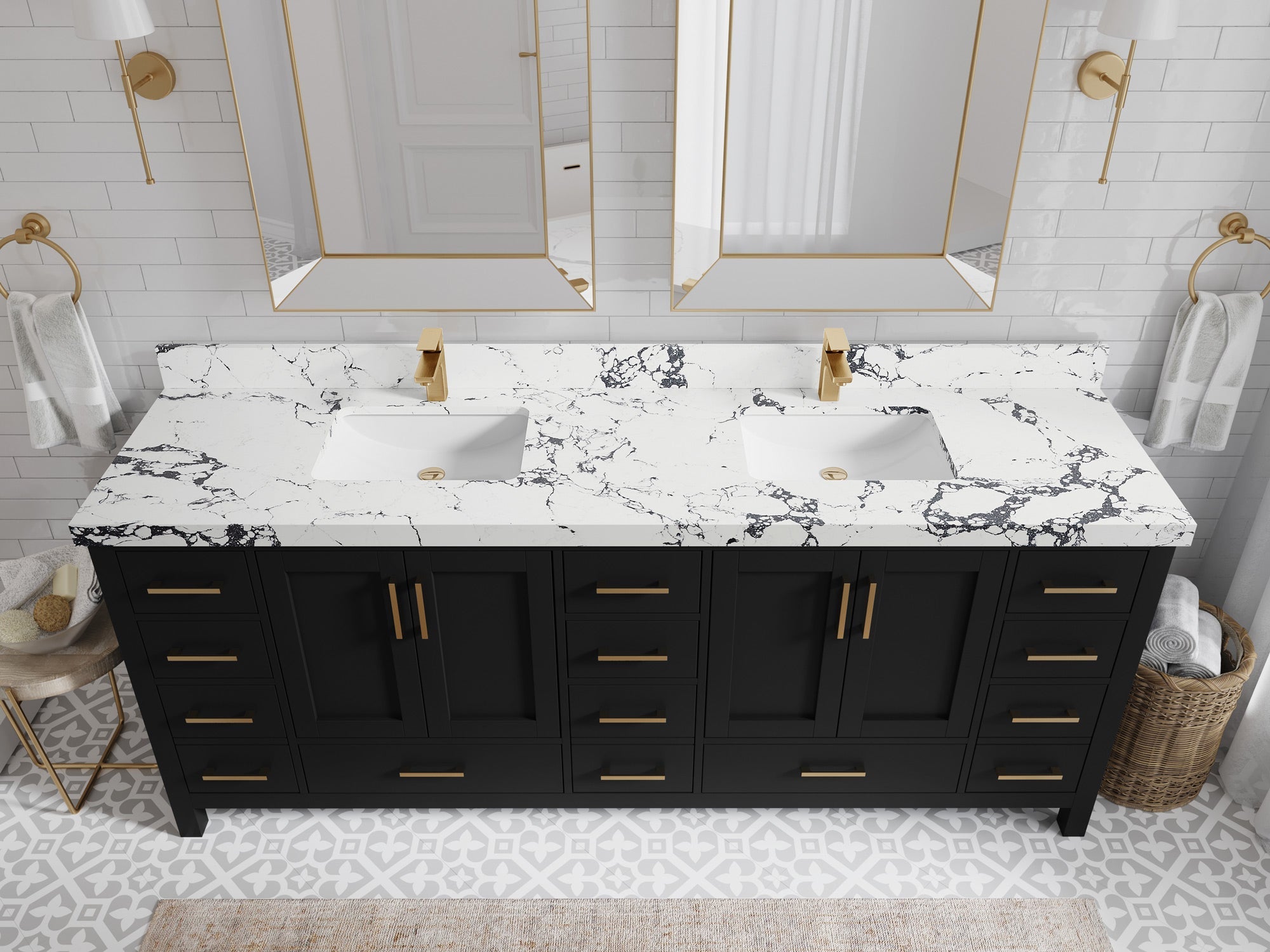 Malibu 84 in. W x 22 in. D Double Sink Bathroom Vanity - Willow Bath and Vanity