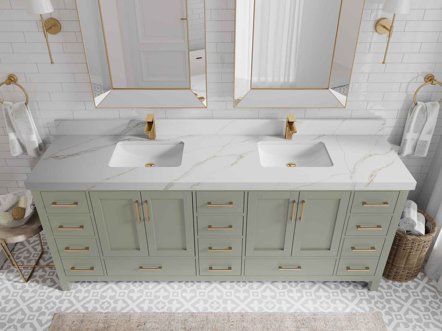 Malibu 84 in. W x 22 in. D Double Sink Bathroom Vanity - Willow Bath and Vanity