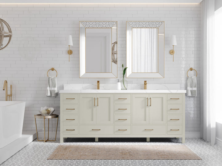 Malibu 84 in. W x 22 in. D Double Sink Bathroom Vanity - photo 4