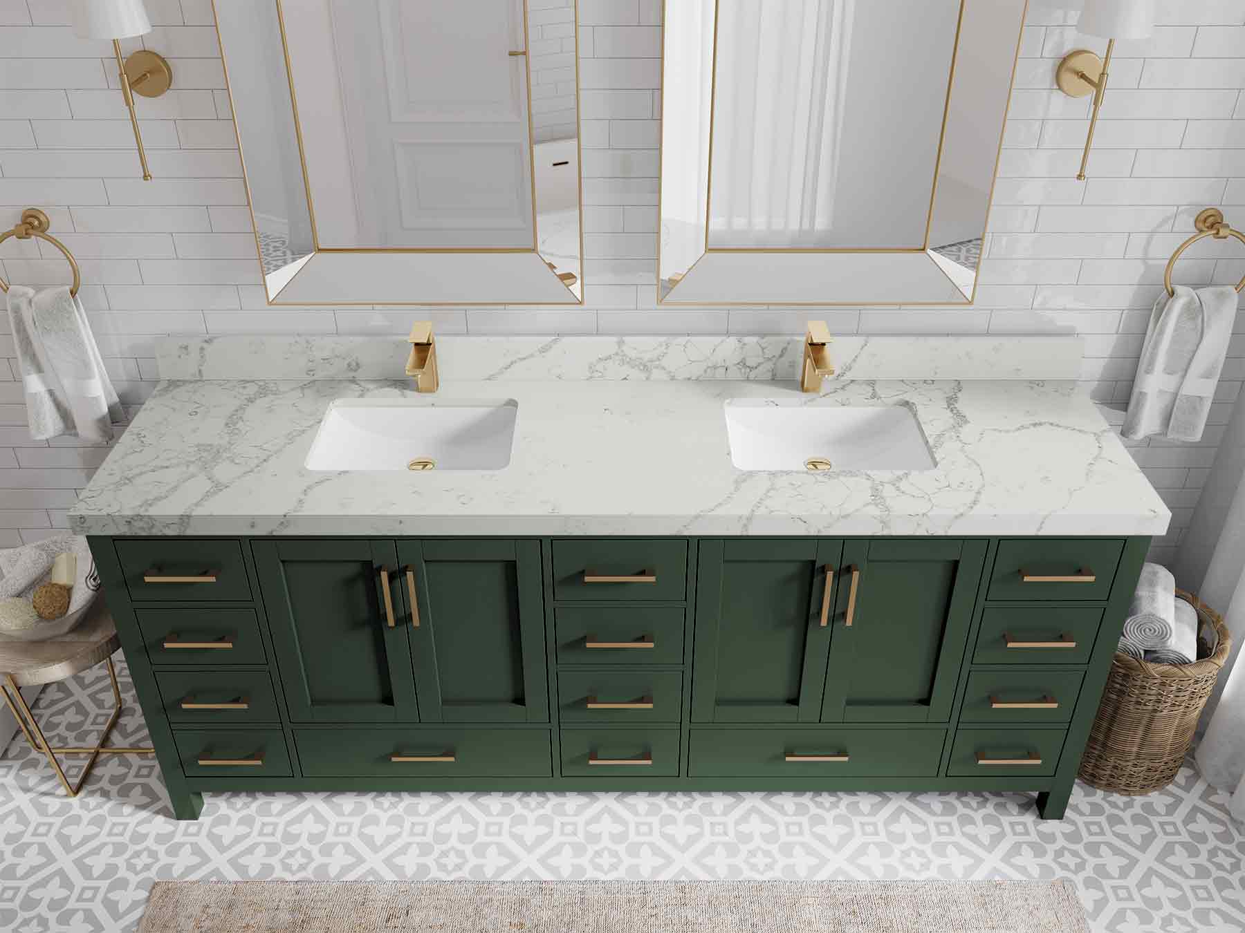 Malibu 84 in. W x 22 in. D Double Sink Bathroom Vanity - Willow Bath and Vanity
