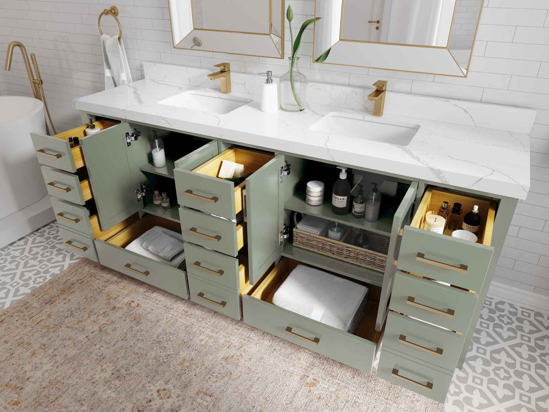 Malibu 84 in. W x 22 in. D Double Sink Bathroom Vanity - Willow Bath and Vanity