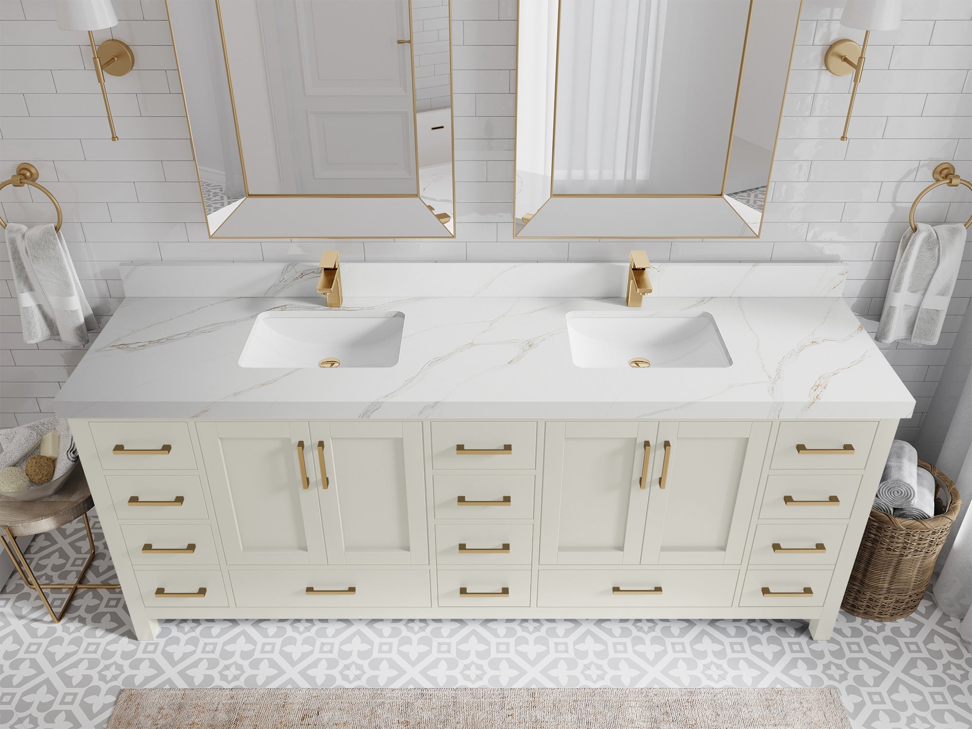 Malibu 84 in. W x 22 in. D Double Sink Bathroom Vanity - Willow Bath and Vanity
