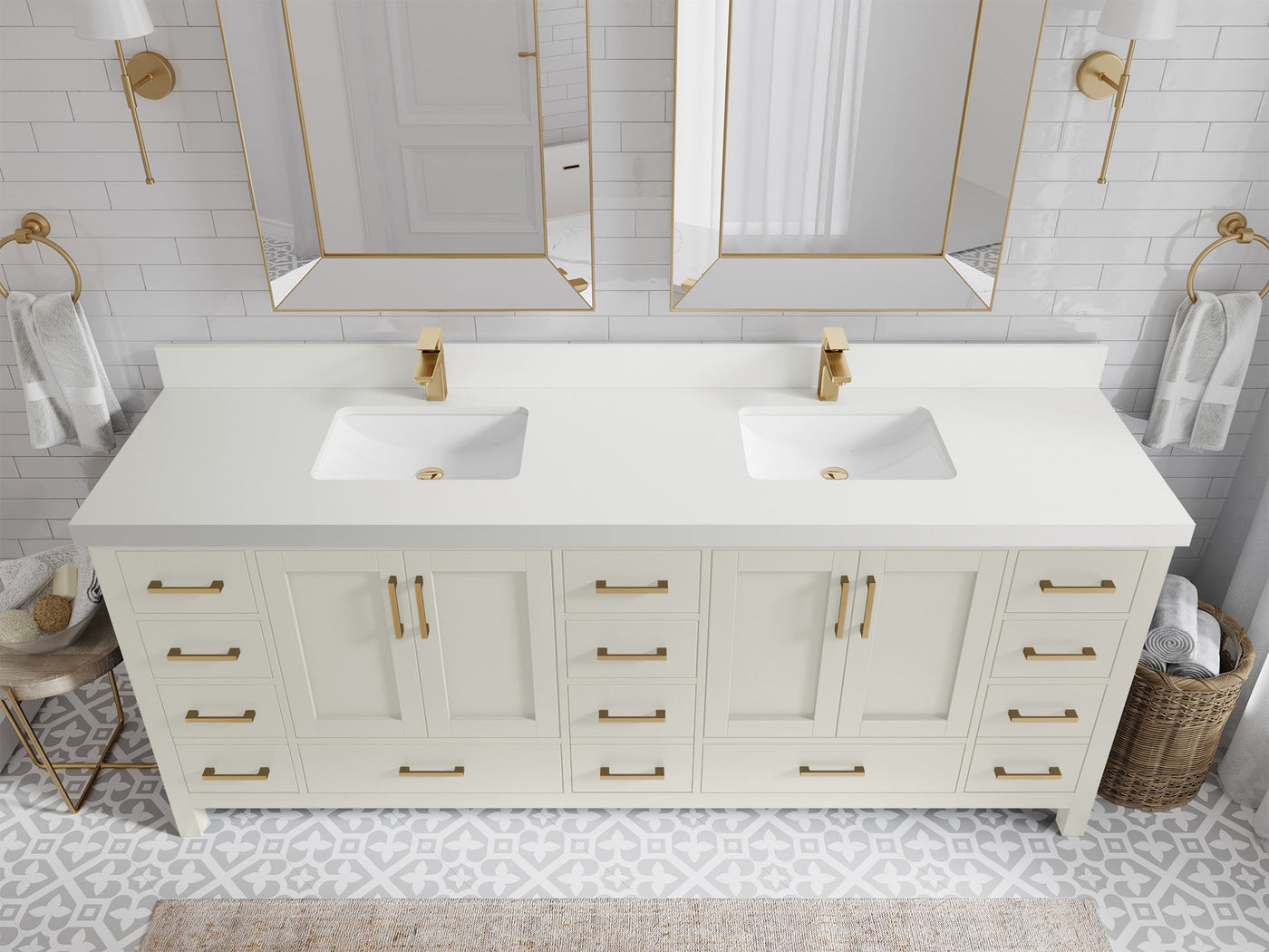 Malibu 84 in. W x 22 in. D Double Sink Bathroom Vanity