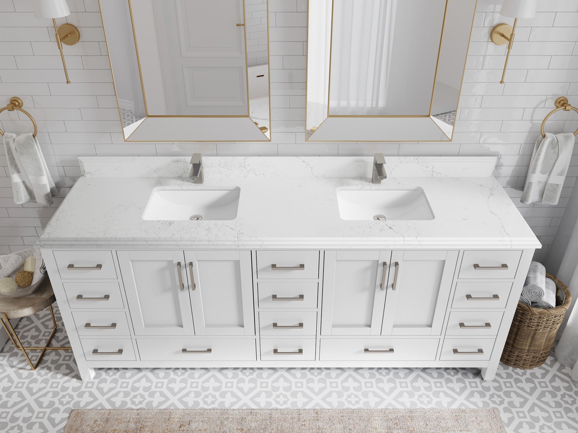 Malibu 84 in. W x 22 in. D Double Sink Bathroom Vanity - Willow Bath and Vanity