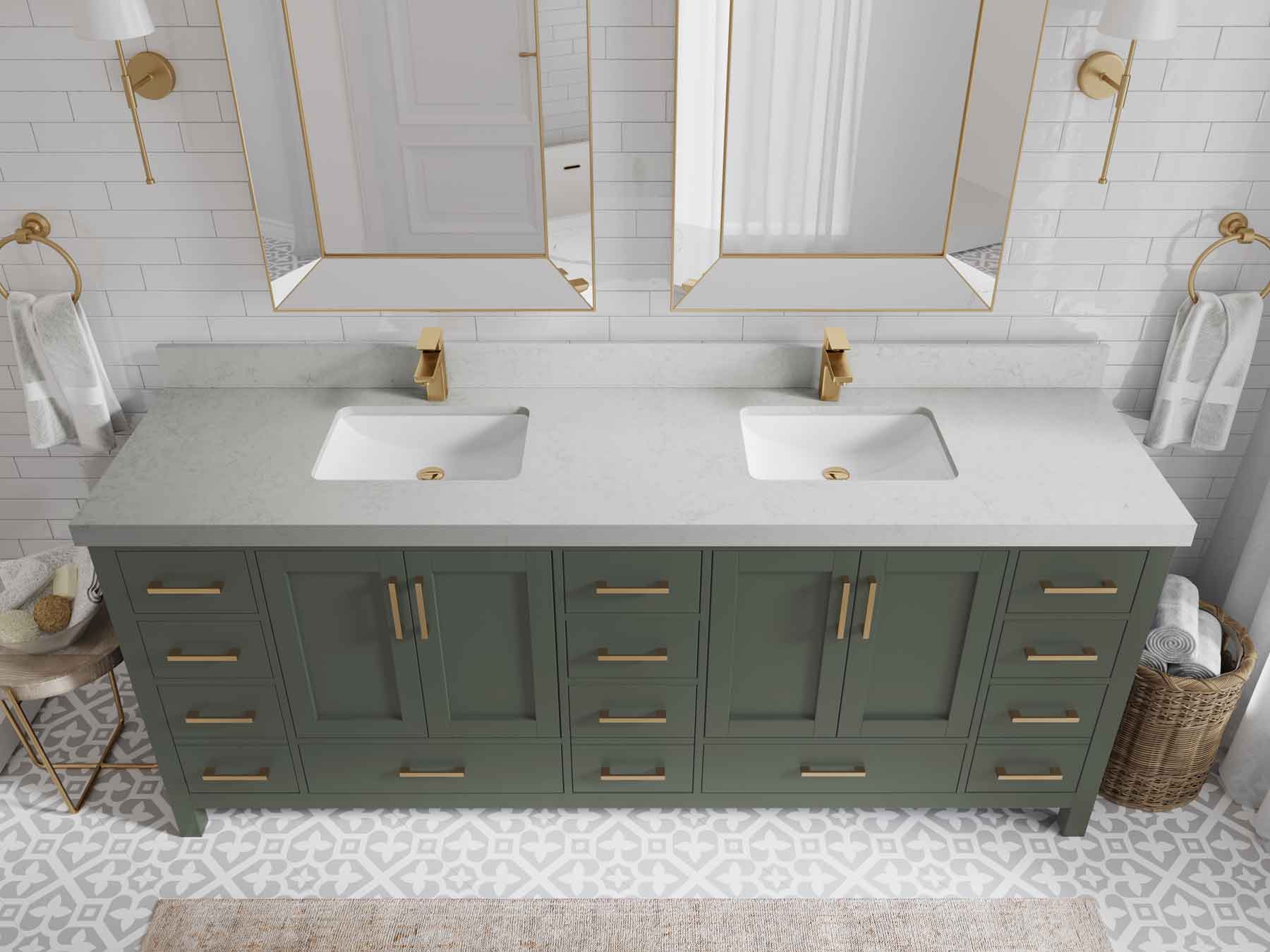 Malibu 84 in. W x 22 in. D Double Sink Bathroom Vanity - Willow Bath and Vanity