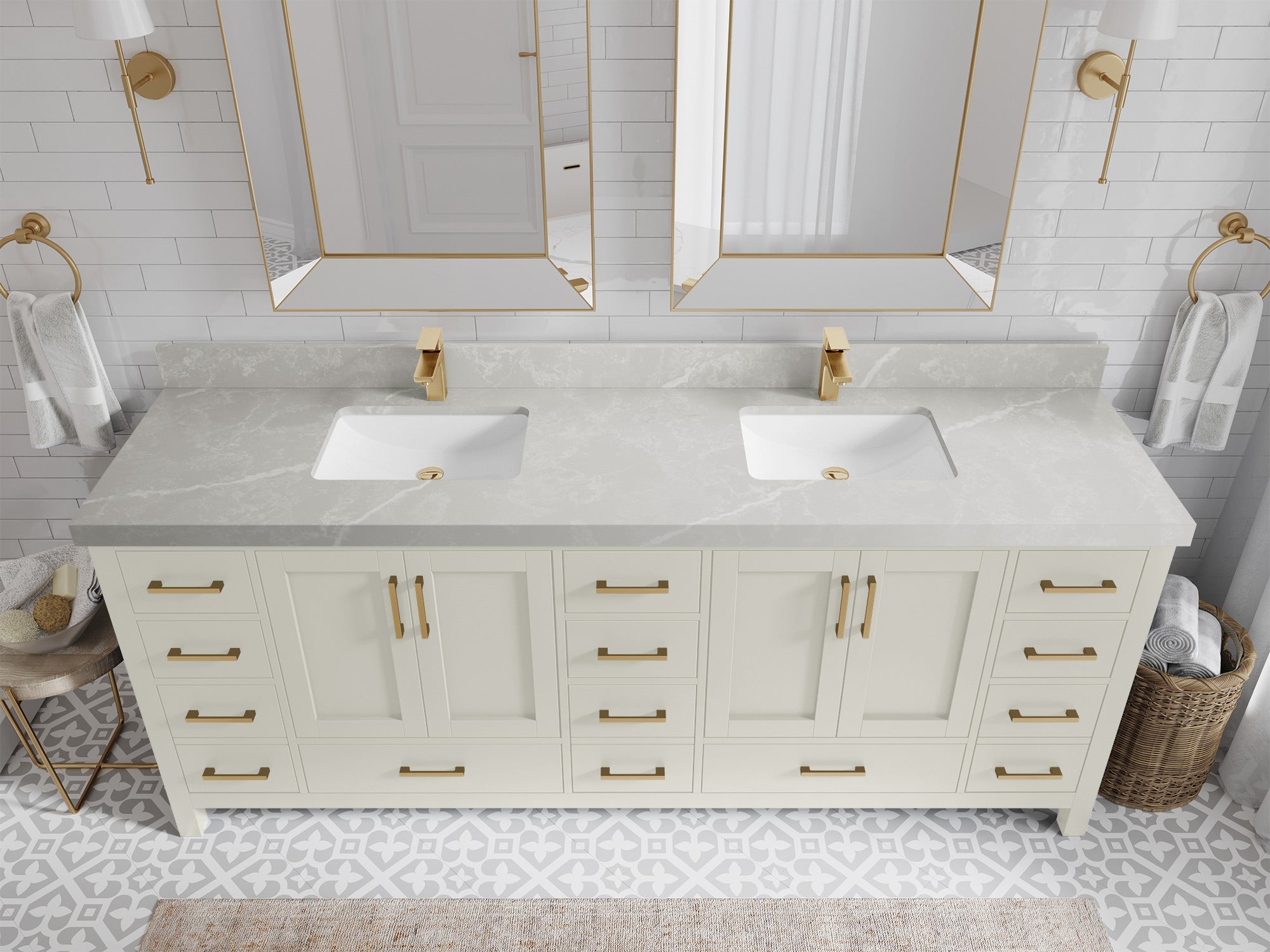 Malibu 84 in. W x 22 in. D Double Sink Bathroom Vanity - Willow Bath and Vanity